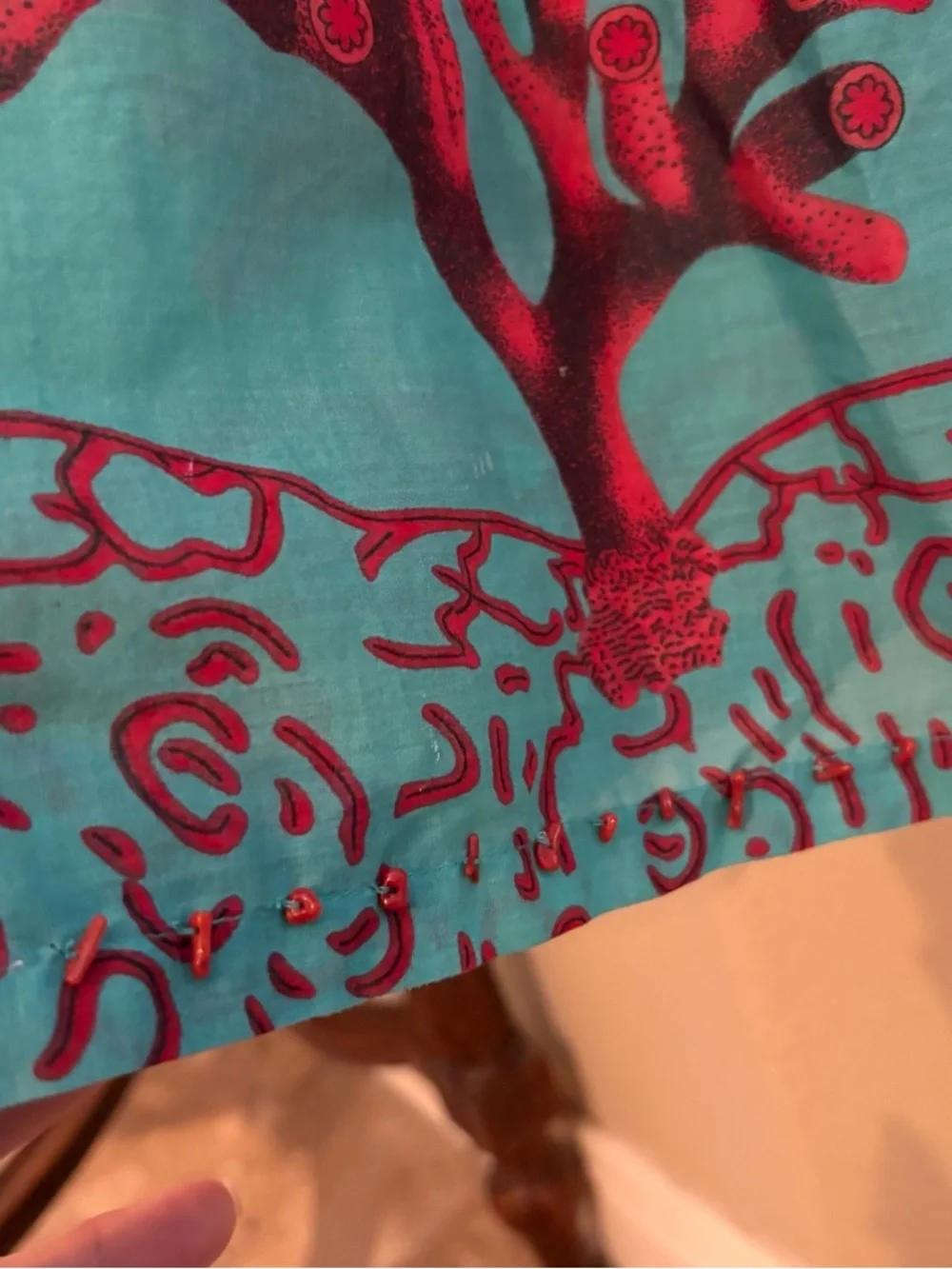 SOFT SURROUNDINGS Seychelles Coral & Fish Print V-Neck Tunic Dress Size M/L